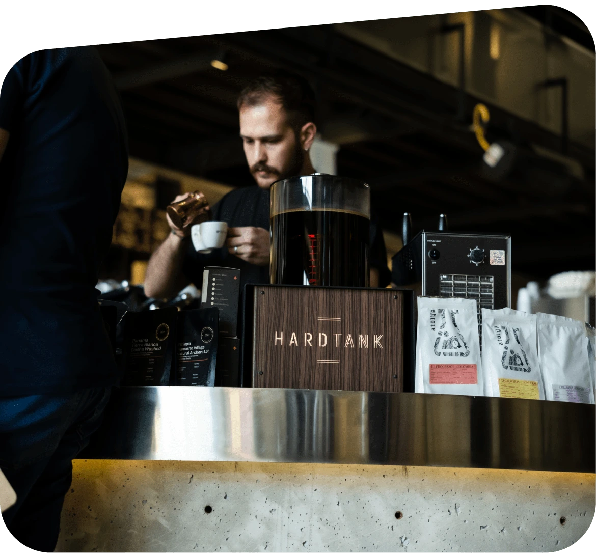 Hardtank Coffee Maker in Action