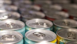 Assorted cans of nitro coffee cans