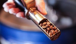 A sample of beans from a coffee roaster