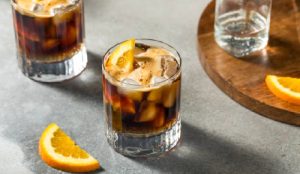 Espresso tonic with orange slice