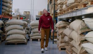 Silverskin Coffee Roasters founder Brian Kenny in warehouse
