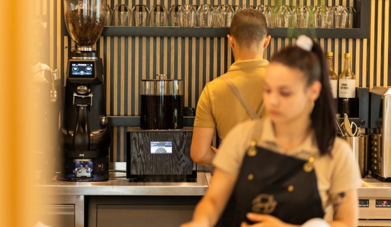 Barista team preparing cold brew