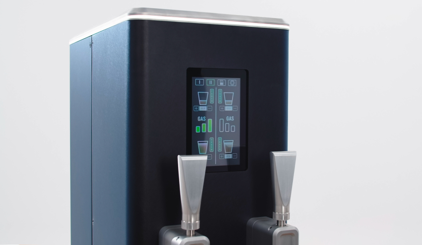 The screen and two taps on the Hardtap system.