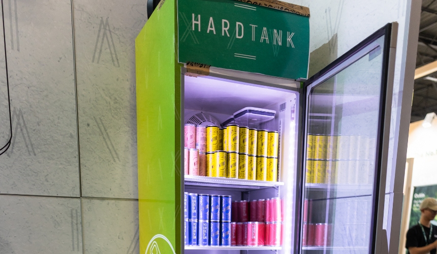 A fridge containing RTD drinks from private label tea manufacturers.