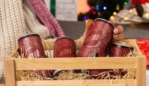 A basket containing gingerbread lattes and the best RTD drinks.
