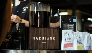 A Hardtank machine preparing ready to drink cold brew.