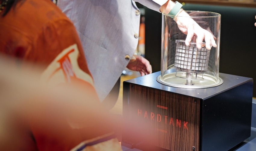 The filter basket of one of Hardtank's cold brew coffee systems.