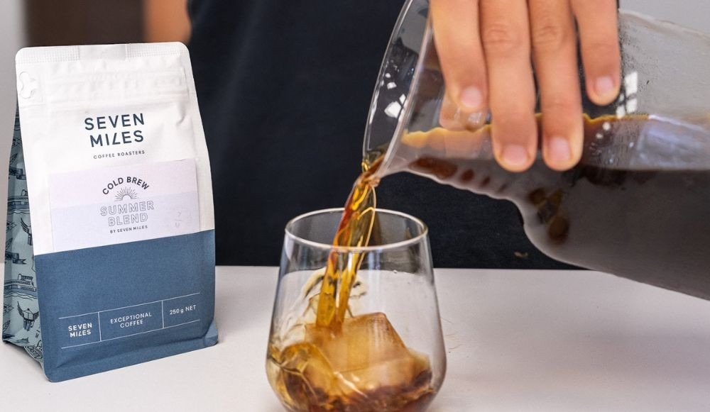 seven miles coffee roasters pouring coffee made from the best coffee maker for cold rbew
